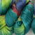 A green skein of yarn by Trailhead Yarns