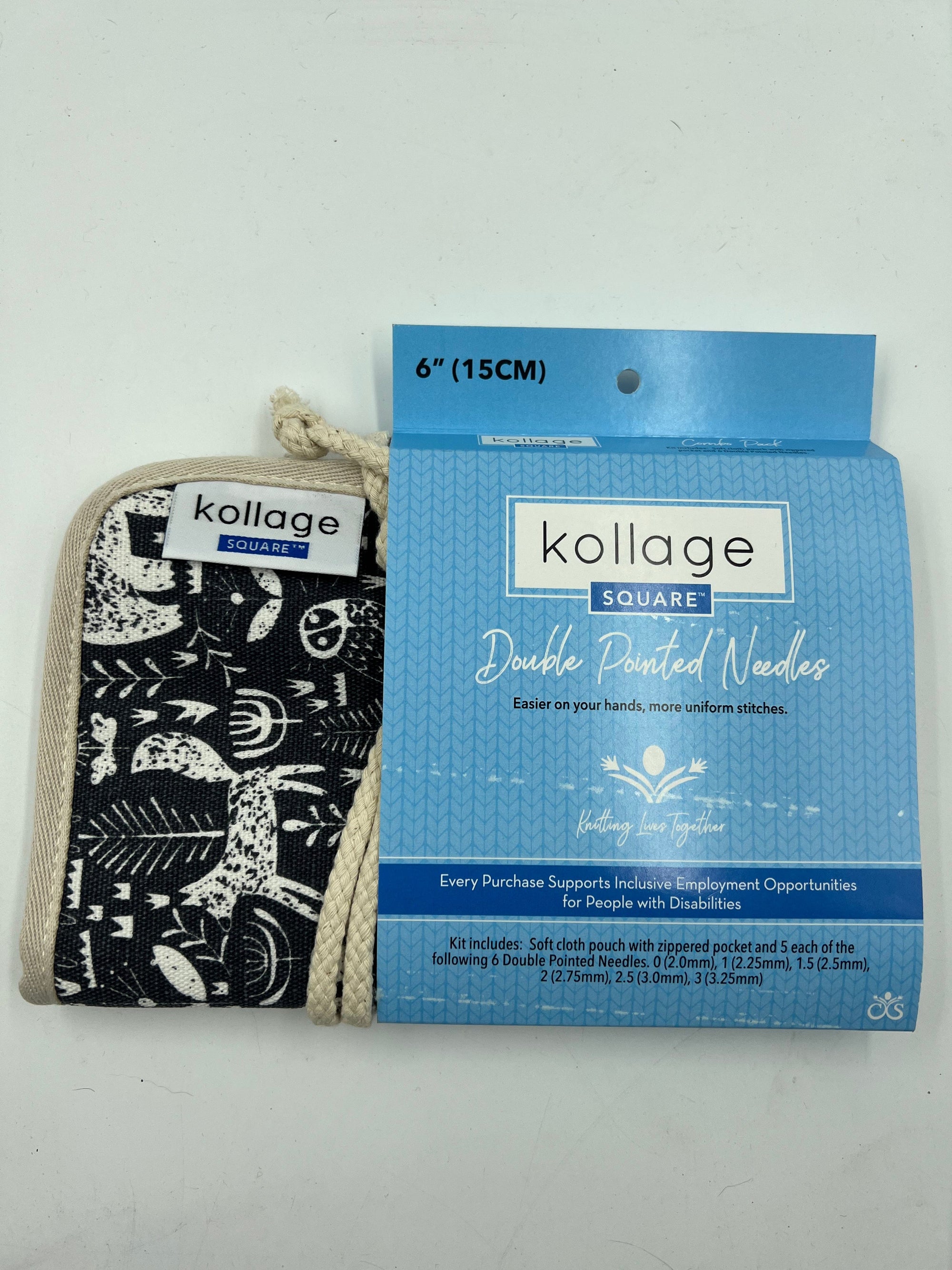 Kollage Square Knitting Needles DPN Set 6" - Kollage Square