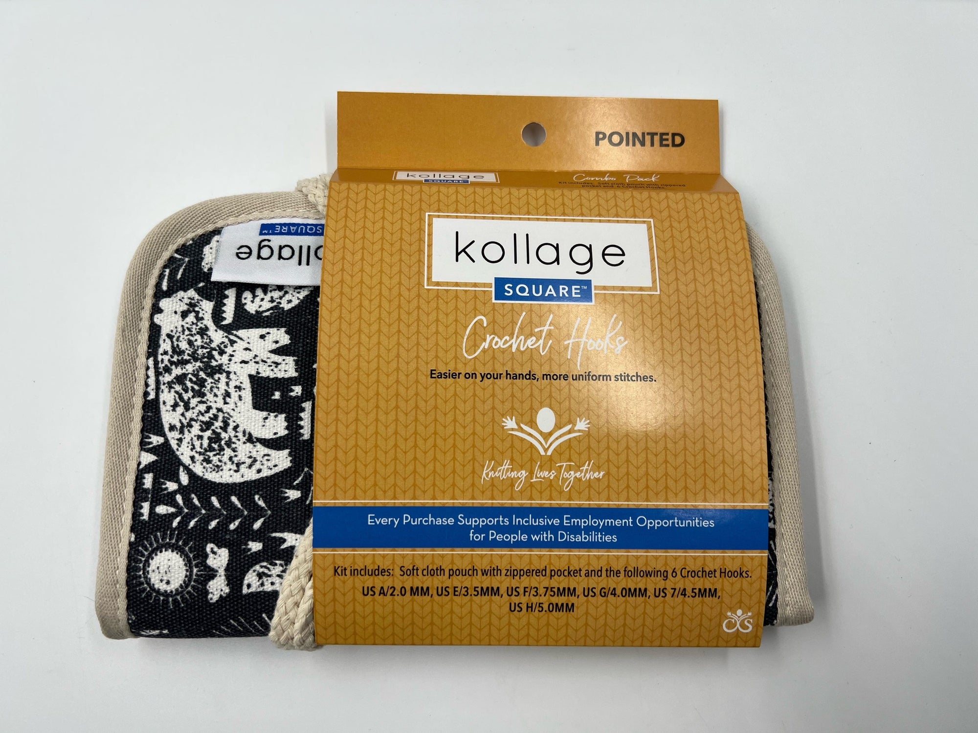 Kollage Square Knitting Needles Ergonomic Crochet Hook Set (Pointed) - Kollage Square