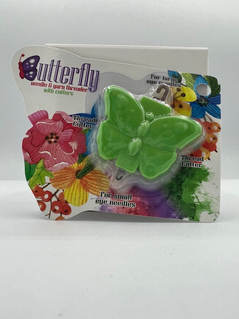 N Jefferson Ltd Needle Threaders Green Butterfly Yarn Threader & Cutter